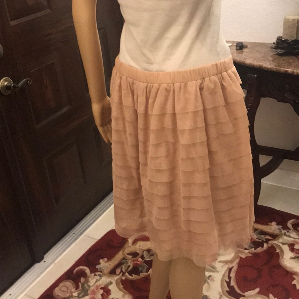 BCBGMaxAzria Blush Layered A-Line Skirt - Picture 8 of 8